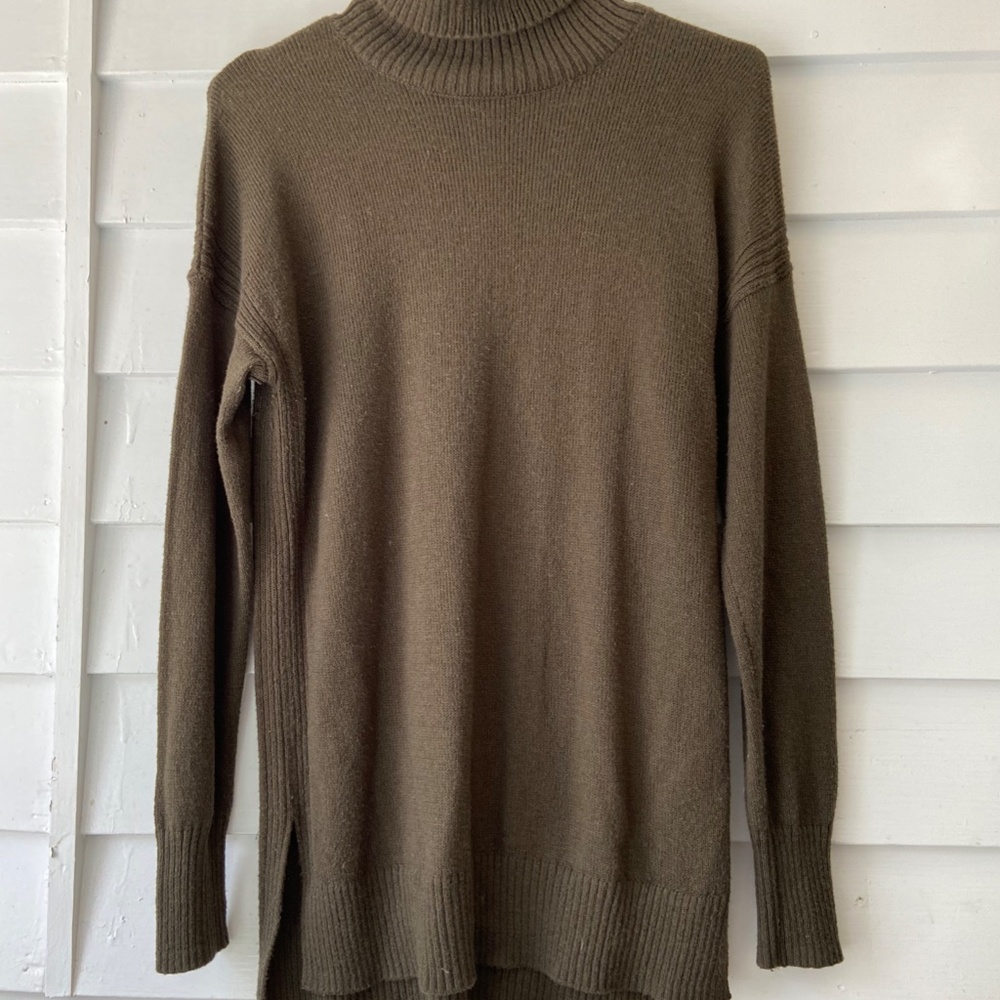 Moss Green Turtle Neck Sweater Tunic